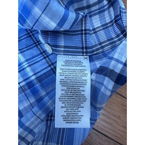 NWT Polo Ralph Lauren 2LT 2XL Tall Plaid Cotton LS Shirt Preppy Blue - Picture 4 of 6